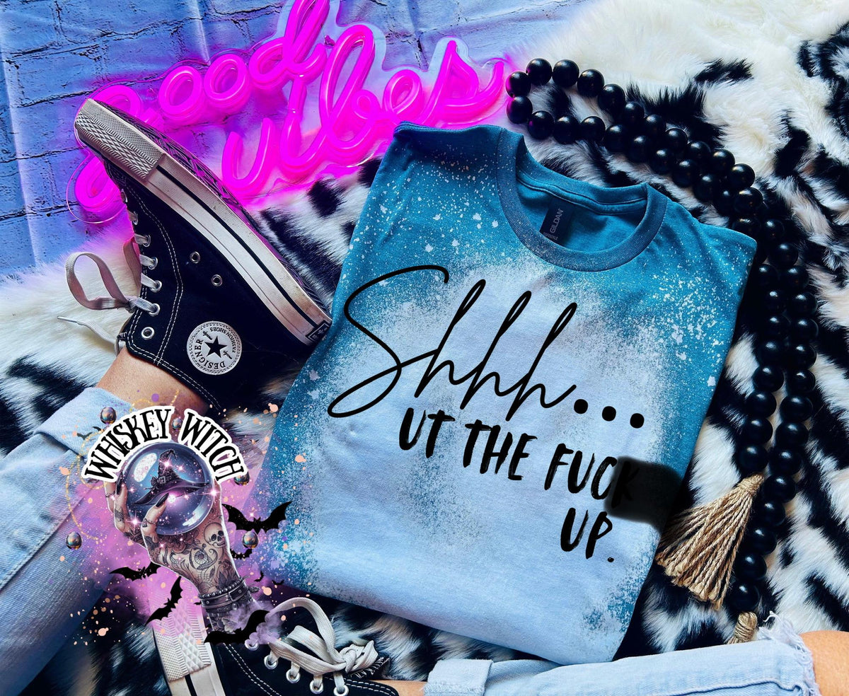 Shut the F*ck Up Shirt, Funny Bleached Pink Tee, Sassy Introvert Graphic T Shirt