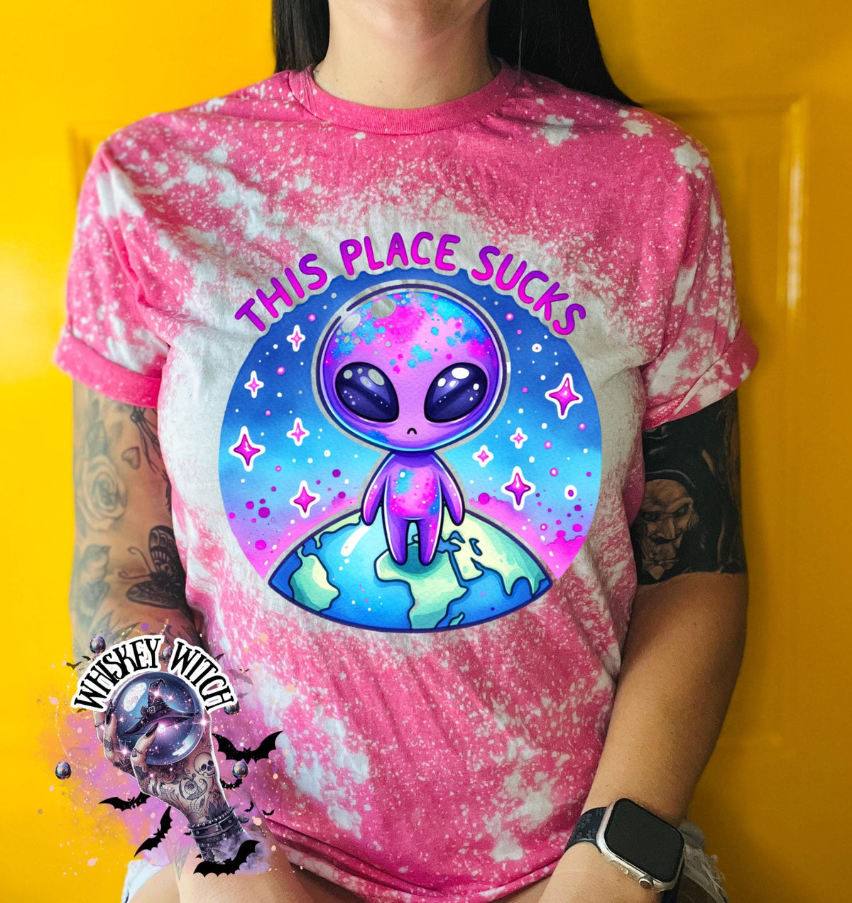 This Place Sucks Alien | vintage | retro | distressed | custom | funny shirt | Halloween | gift | sarcastic | snarky | goth | custom | mom