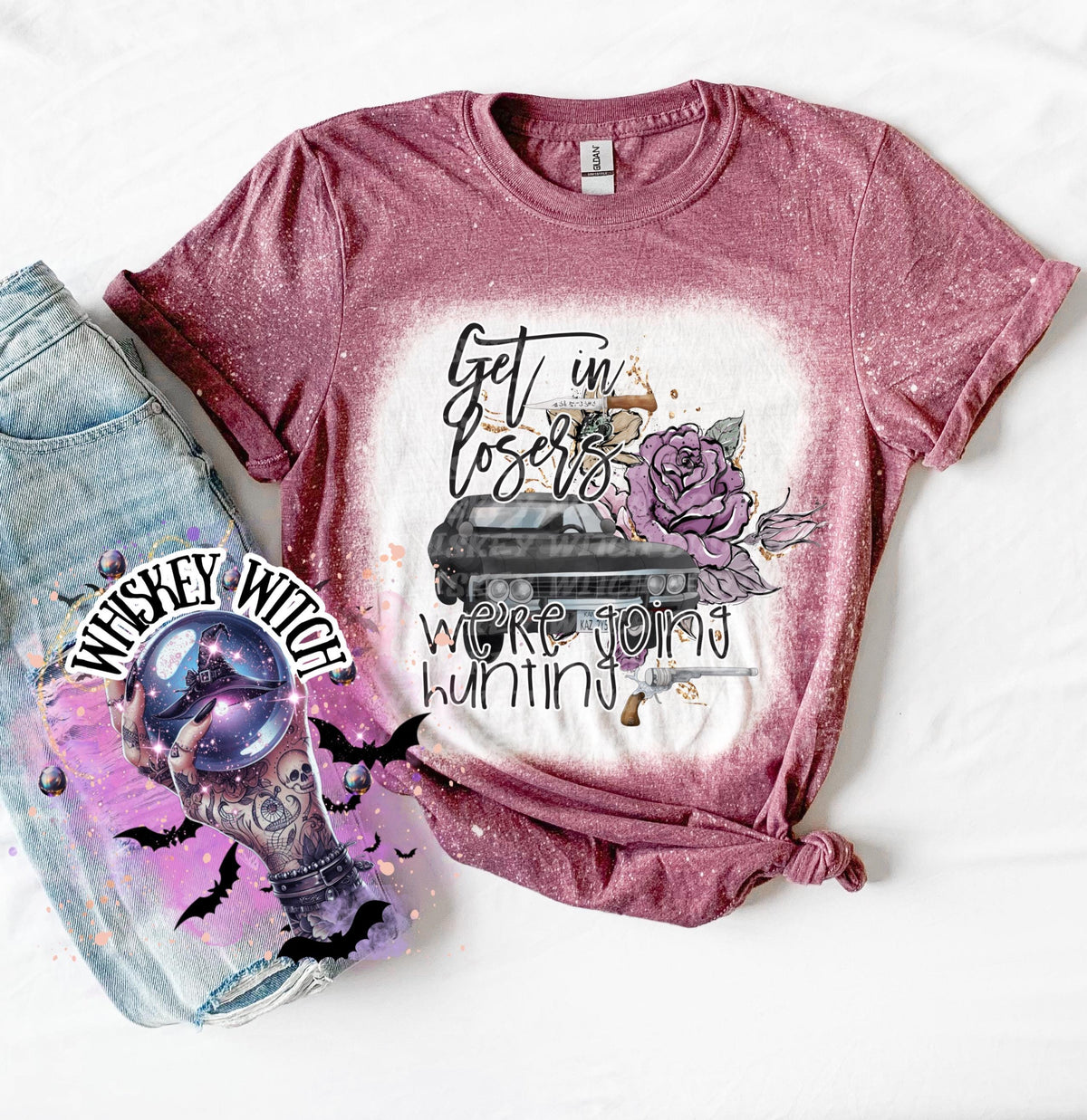 Supernatural Inspired bleached t shirt | vintage | retro | soft tee | custom | funny shirt | spooky | hunting