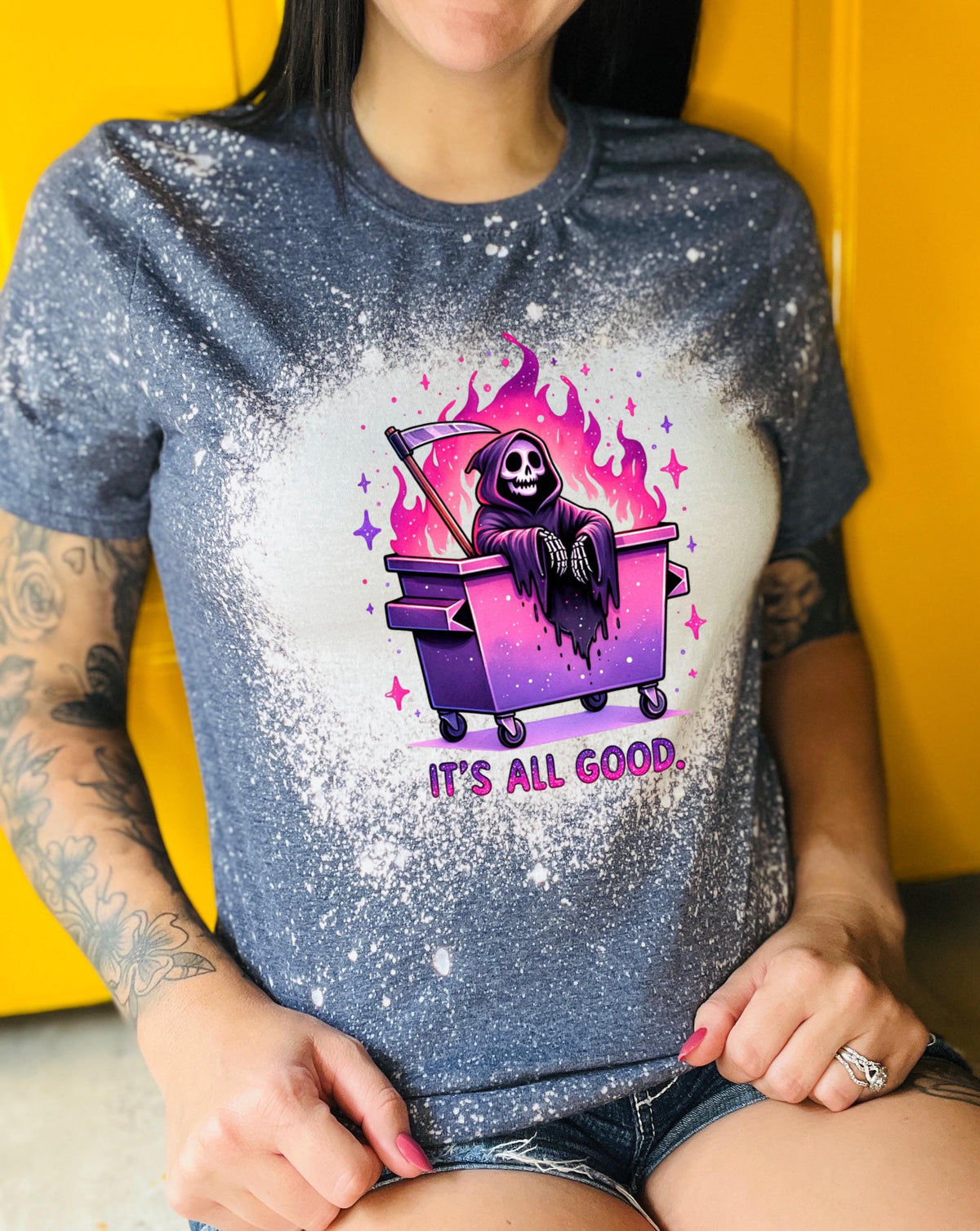 It’s All Good Grim Reaper | vintage | retro | distressed | custom | funny shirt | Halloween | gift | sarcastic | snarky | goth | custom