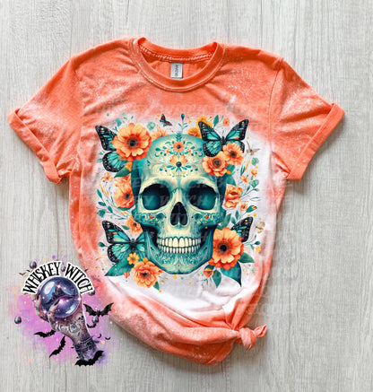 Turquoise Skull Gothic T Shirt