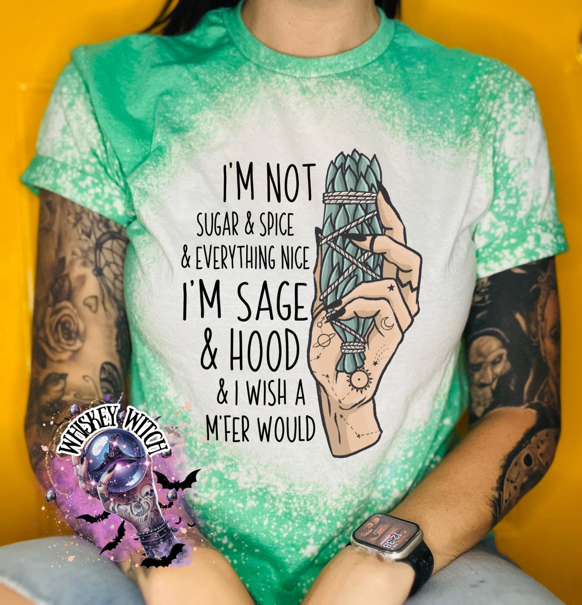 Bleached shirt Sage and Hood witchy shirt | sassy | unisex | bleached | vintage | retro | distressed | custom | funny | gift best seller