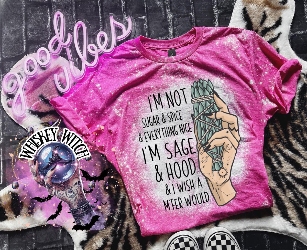 Bleached shirt Sage and Hood witchy shirt | sassy | unisex | bleached | vintage | retro | distressed | custom | funny | gift best seller