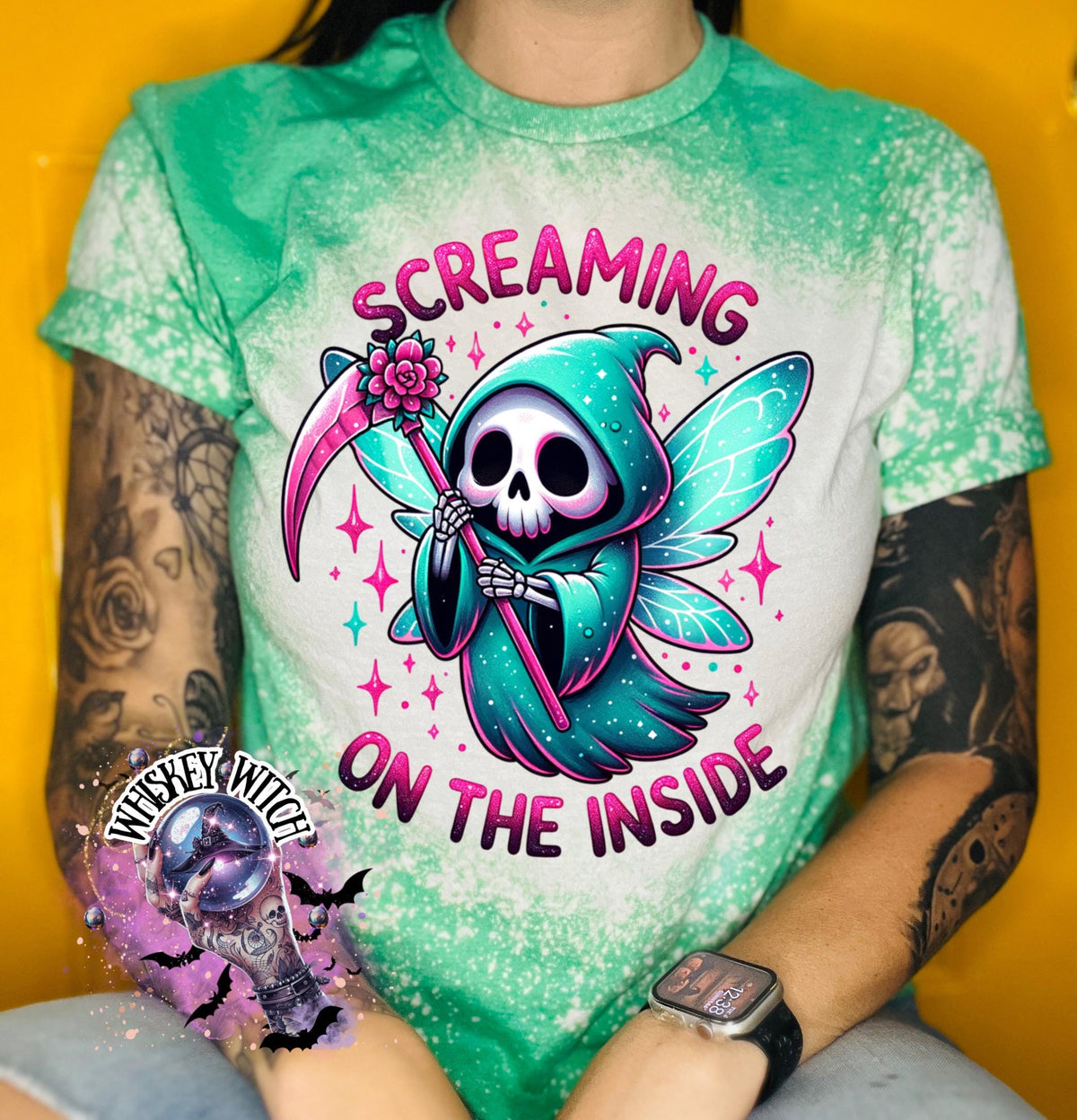 Bleached Shirt Spooky Screaming On The Inside | goth T shirt | gift | tshirt | gift for her | snarky | sarcastic | soft tee | creepy