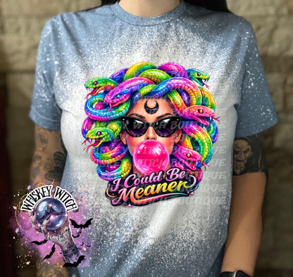 Neon Medusa Graphic Tee, Tattoo Style Snake Goddess Shirt, Alt Fashion Apparel