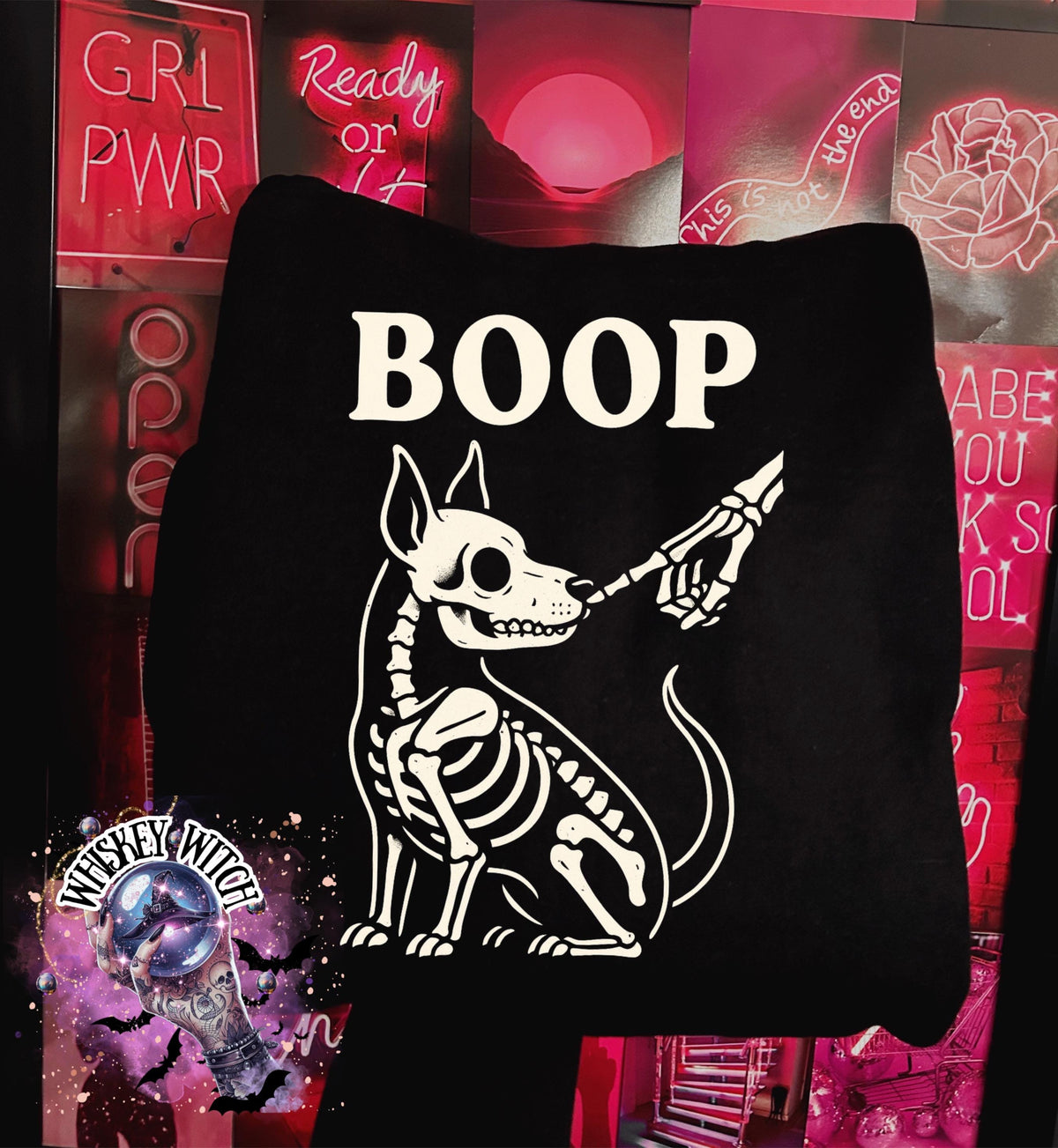 Skeleton Dog Shirt, Funny Boop Graphic Tee for Spooky Dog Lovers