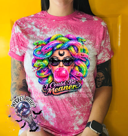 Neon Medusa Graphic Tee, Tattoo Style Snake Goddess Shirt, Alt Fashion Apparel
