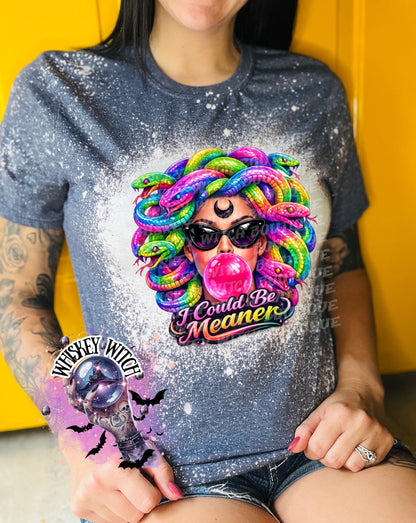 Neon Medusa Graphic Tee, Tattoo Style Snake Goddess Shirt, Alt Fashion Apparel