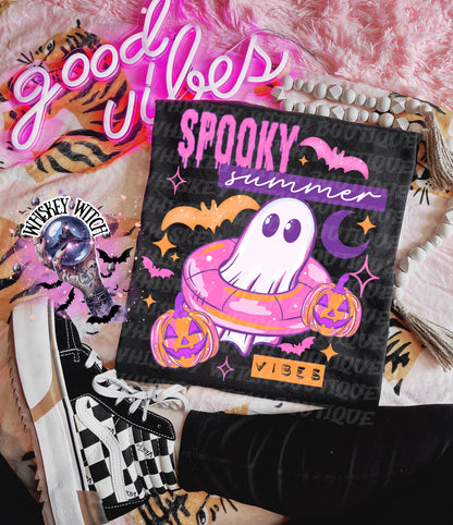 Spooky Summer Shirt, Ghost Pool Float Graphic Tee for Women, Summerween, gift for her