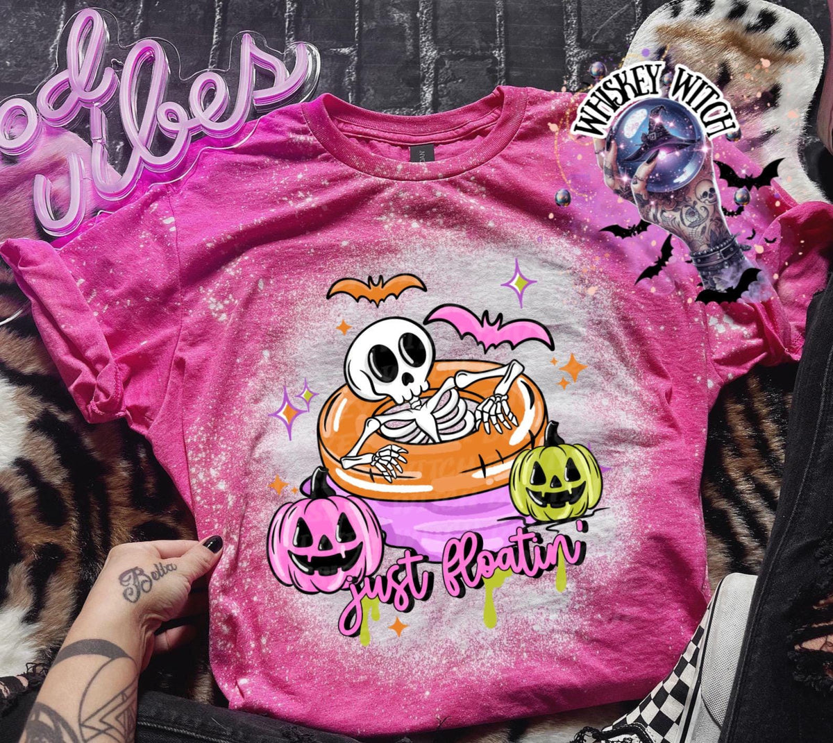 Spooky Summer Shirt, Cute Skeleton Pool Float Tee, Summerween Graphic T-Shirt