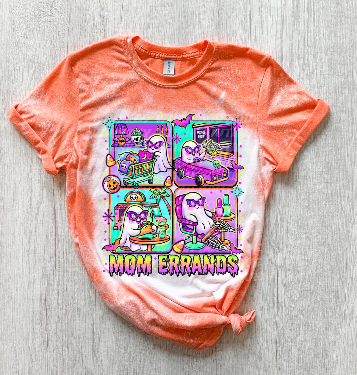 Spooky Mom Shirt, Mom Errands Ghost Tee, Funny Handmade Graphic T-Shirt Summerween