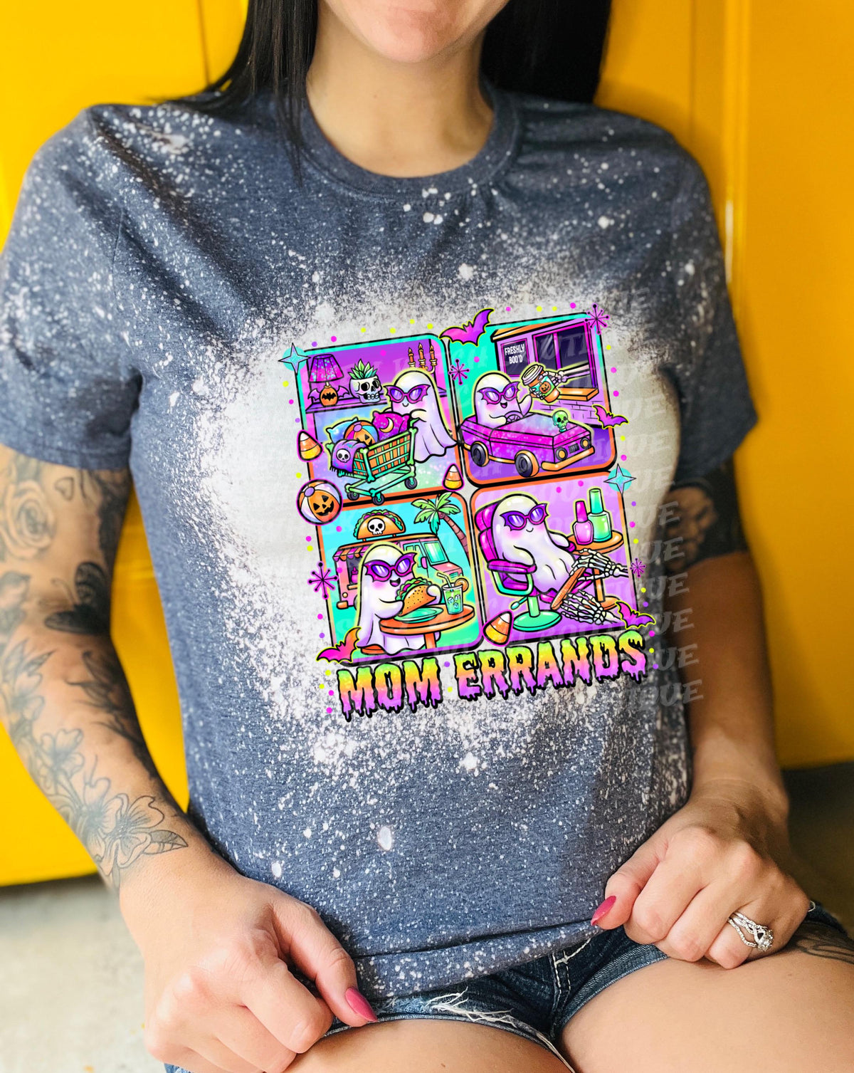 Spooky Mom Shirt, Mom Errands Ghost Tee, Funny Handmade Graphic T-Shirt Summerween