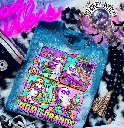 Spooky Mom Shirt, Mom Errands Ghost Tee, Funny Handmade Graphic T-Shirt Summerween
