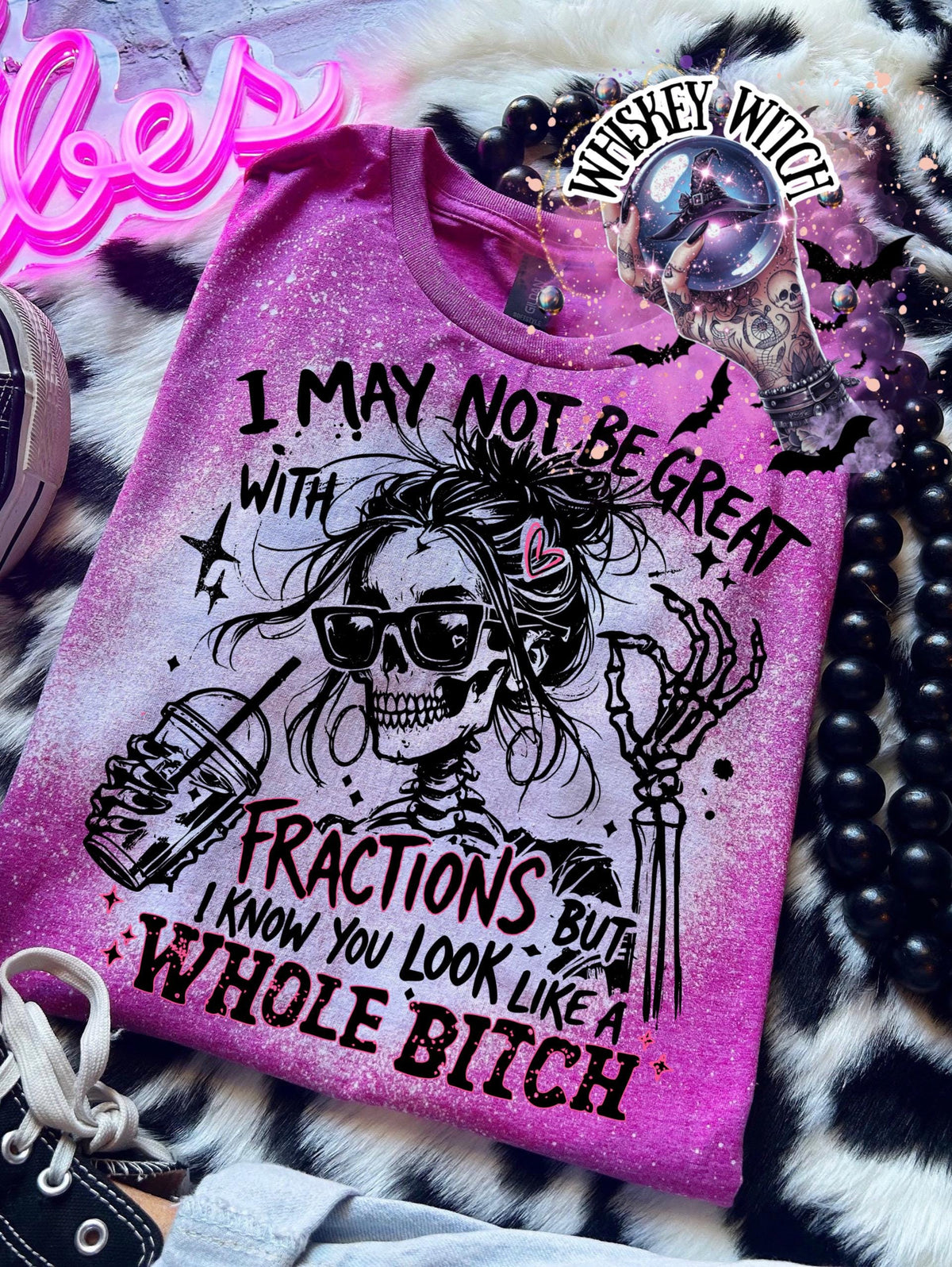 Sarcastic Math Shirt, Funny Fractions Tee, Sassy Skeleton Graphic T-Shirt