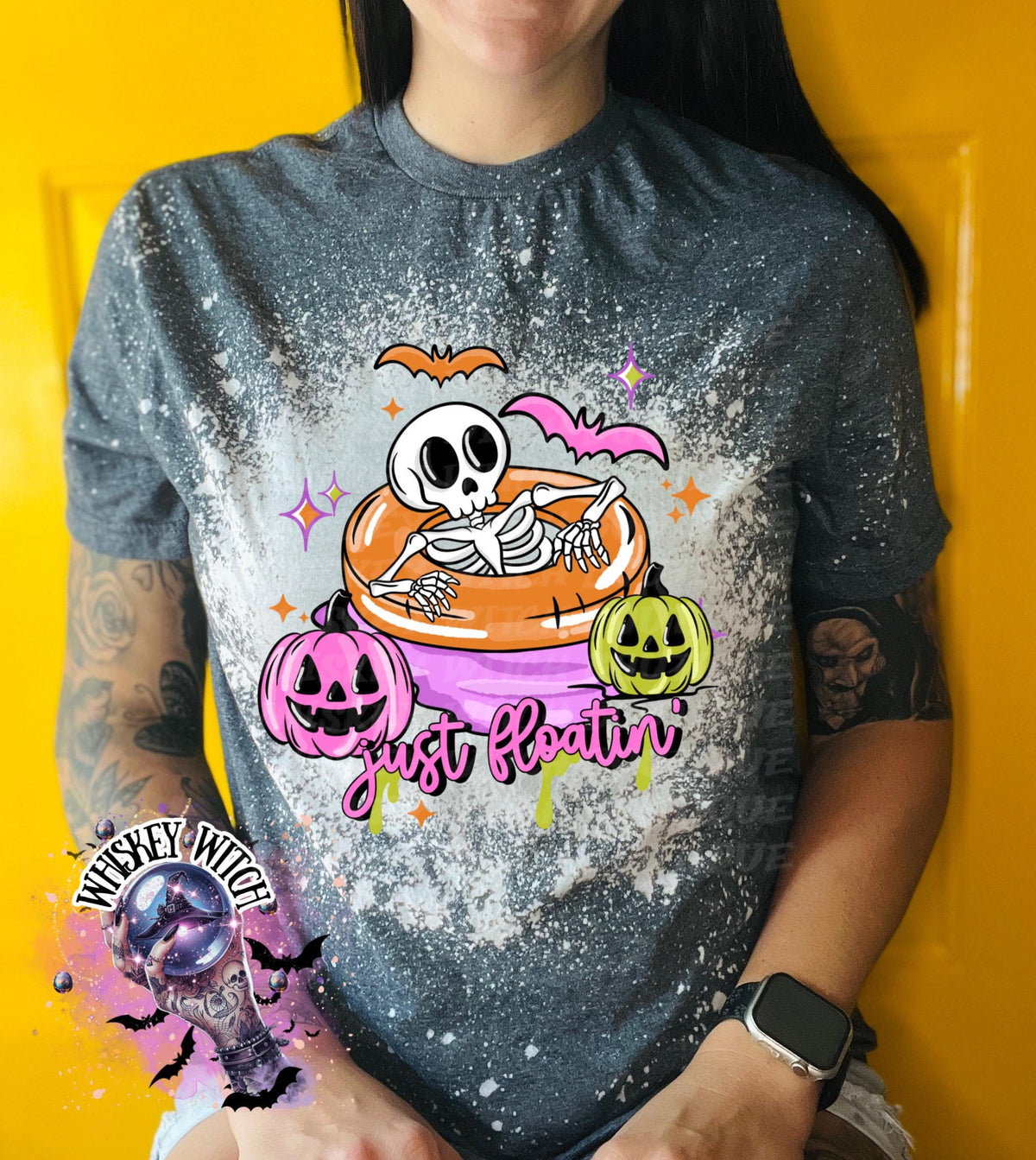 Spooky Summer Shirt, Cute Skeleton Pool Float Tee, Summerween Graphic T-Shirt