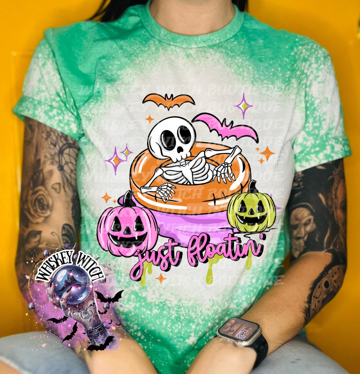 Spooky Summer Shirt, Cute Skeleton Pool Float Tee, Summerween Graphic T-Shirt