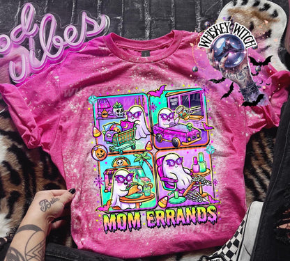 Spooky Mom Shirt, Mom Errands Ghost Tee, Funny Handmade Graphic T-Shirt Summerween