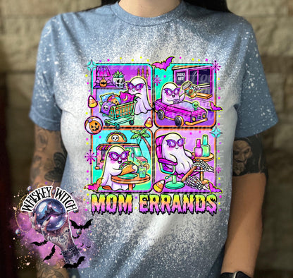 Spooky Mom Shirt, Mom Errands Ghost Tee, Funny Handmade Graphic T-Shirt Summerween