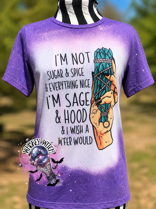 Bleached shirt Sage and Hood witchy shirt | sassy | unisex | bleached | vintage | retro | distressed | custom | funny | gift best seller