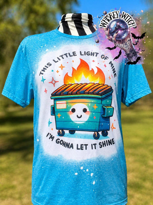Dumpster Fire Light | vintage | retro | distressed | custom | funny shirt | Halloween | sarcastic | snarky | custom | bleached | soft tee