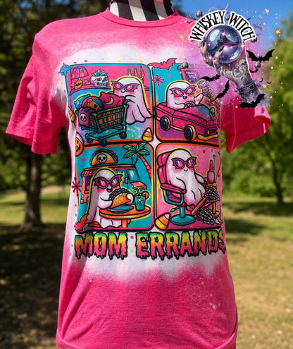 Spooky Mom Shirt, Mom Errands Ghost Tee, Funny Handmade Graphic T-Shirt Summerween