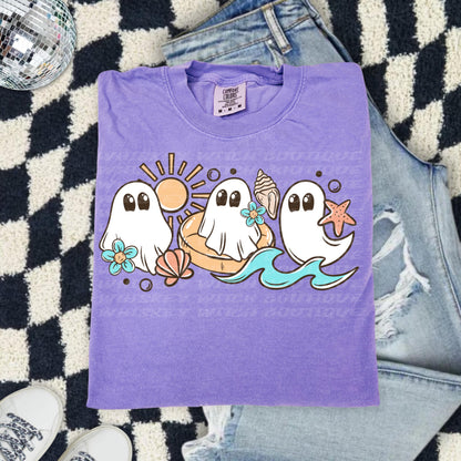 Spooky Summer Shirt, Comfort Colors Ghost Beach Tee