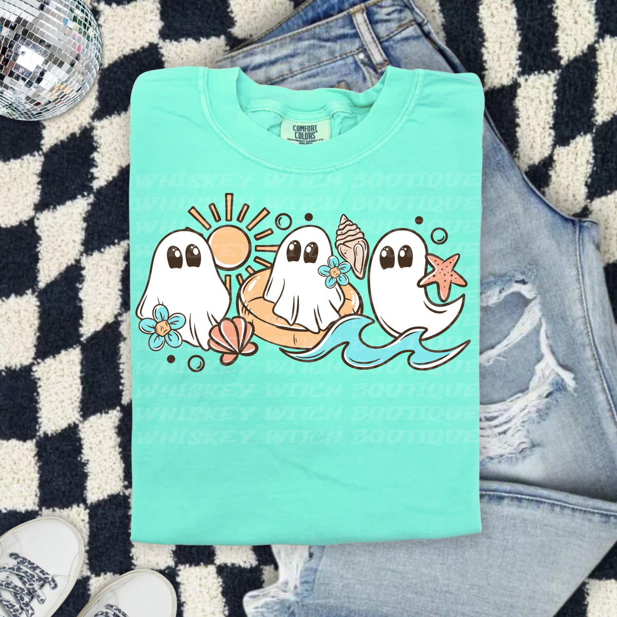 Spooky Summer Shirt, Comfort Colors Ghost Beach Tee