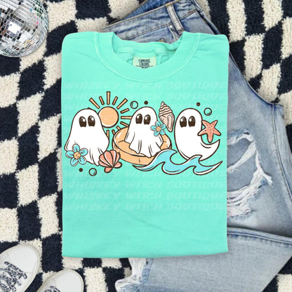 Spooky Summer Shirt, Comfort Colors Ghost Beach Tee