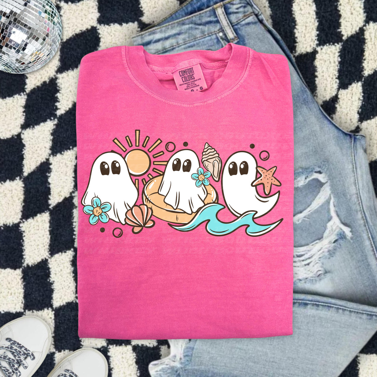 Spooky Summer Shirt, Comfort Colors Ghost Beach Tee