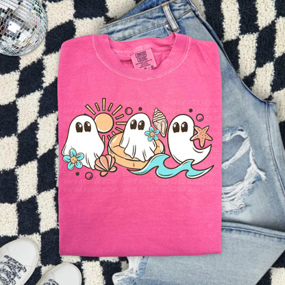 Spooky Summer Shirt, Comfort Colors Ghost Beach Tee