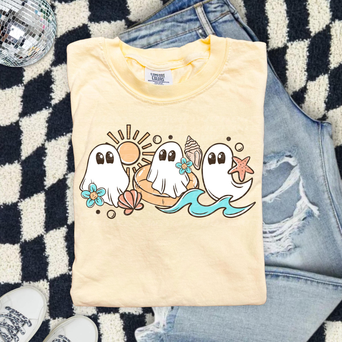 Spooky Summer Shirt, Comfort Colors Ghost Beach Tee