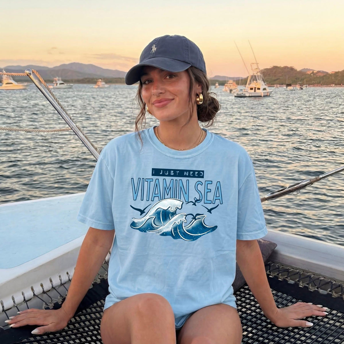 Vitamin Sea Shirt, Pink Comfort Colors Beach Tee