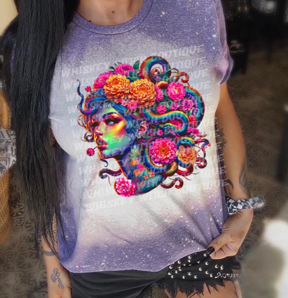 Medusa Gothic T Shirt | bleached tee | soft tee | retro | vintage | spooky | unique gift idea | motivational