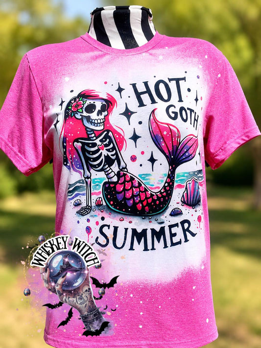 Hot Goth Summer Halloween bleached t shirt | vintage | retro | cute summer shirt | custom | funny shirt | handmade | gift | cool