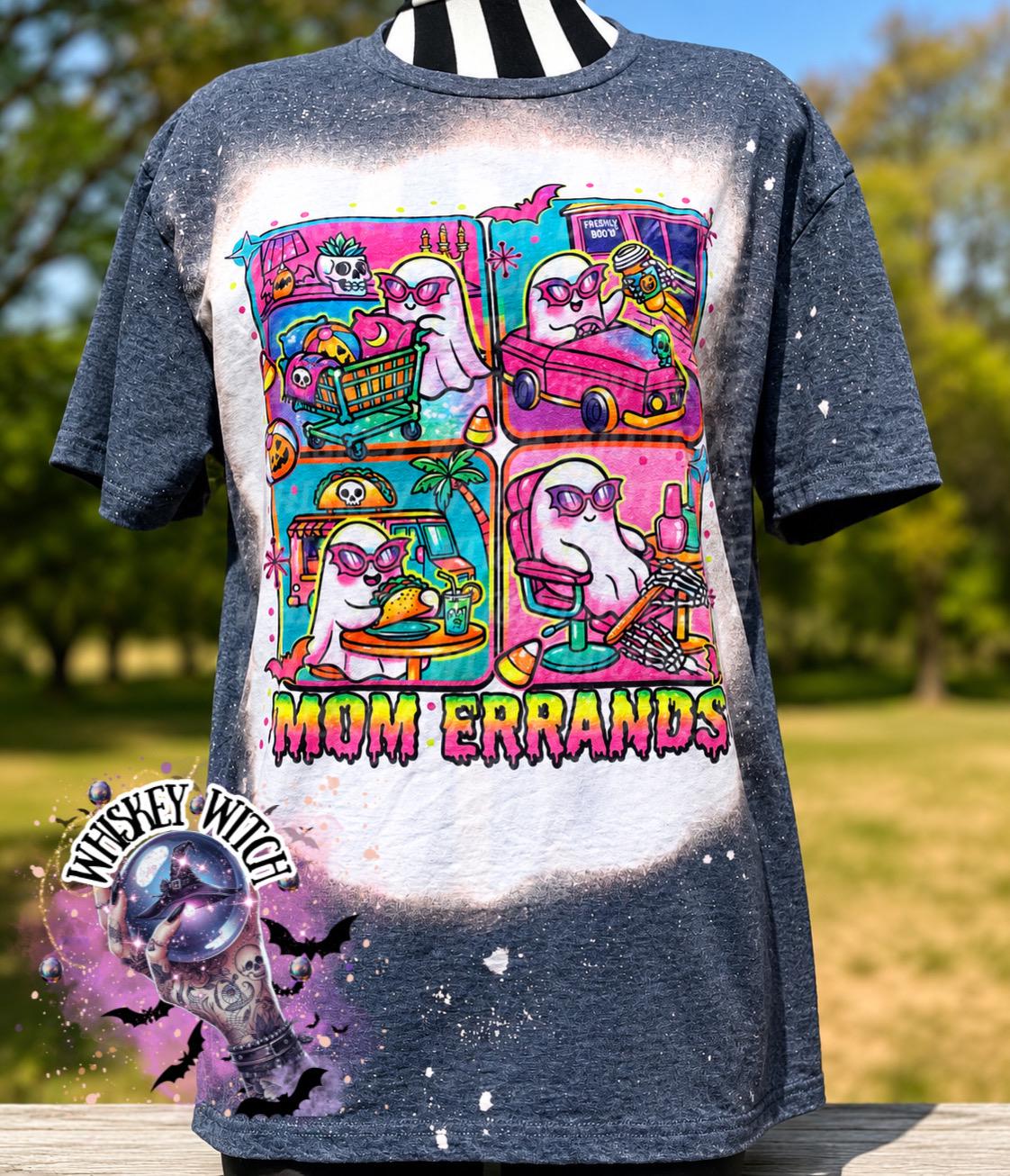 Spooky Mom Shirt, Mom Errands Ghost Tee, Funny Handmade Graphic T-Shirt Summerween