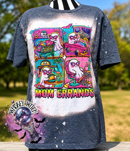 Spooky Mom Shirt, Mom Errands Ghost Tee, Funny Handmade Graphic T-Shirt Summerween