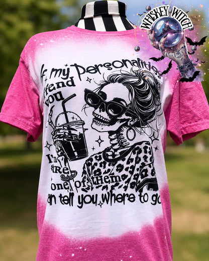 Bleached Skeleton Girl Coffee Shirt, Sarcastic Graphic Tee