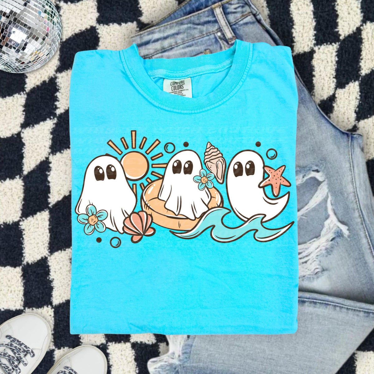 Spooky Summer Shirt, Comfort Colors Ghost Beach Tee