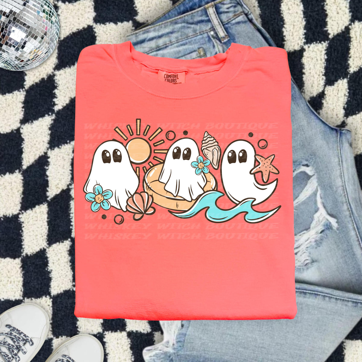 Spooky Summer Shirt, Comfort Colors Ghost Beach Tee