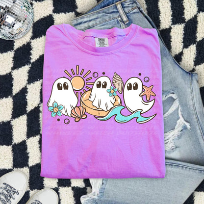 Spooky Summer Shirt, Comfort Colors Ghost Beach Tee