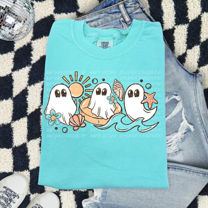 Spooky Summer Shirt, Comfort Colors Ghost Beach Tee