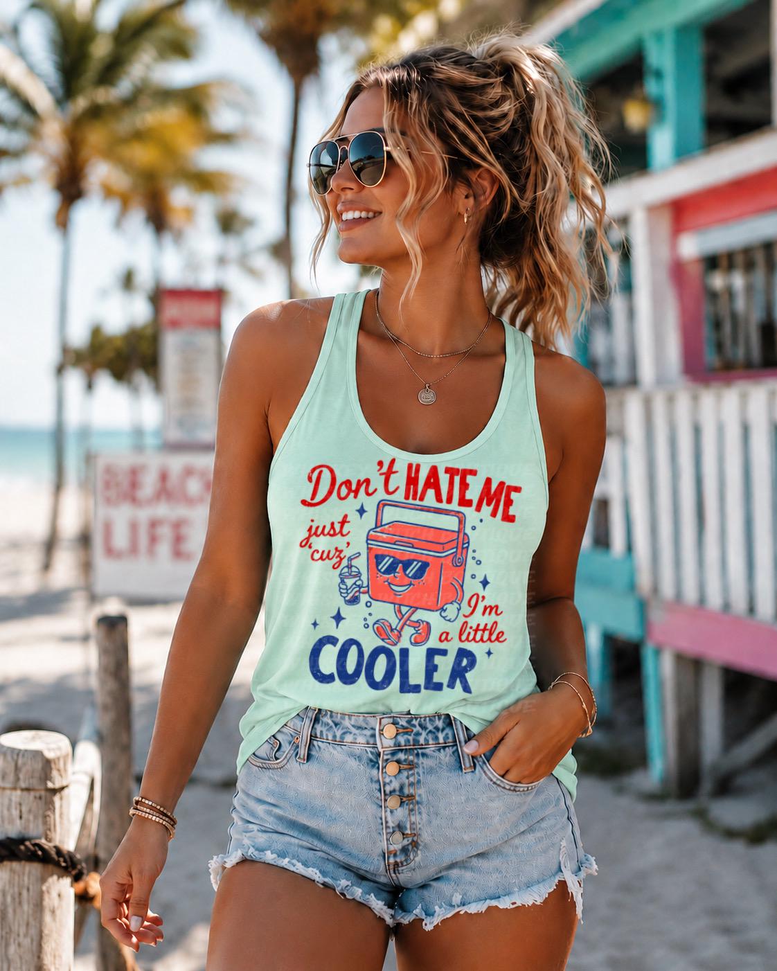Funny Summer Tank Top, Retro Cooler Graphic Racerback Shirt