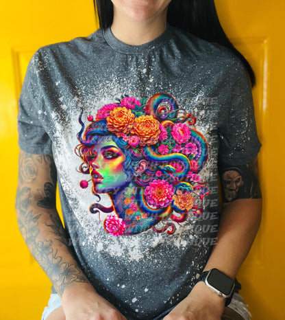 Medusa Gothic T Shirt | bleached tee | soft tee | retro | vintage | spooky | unique gift idea | motivational