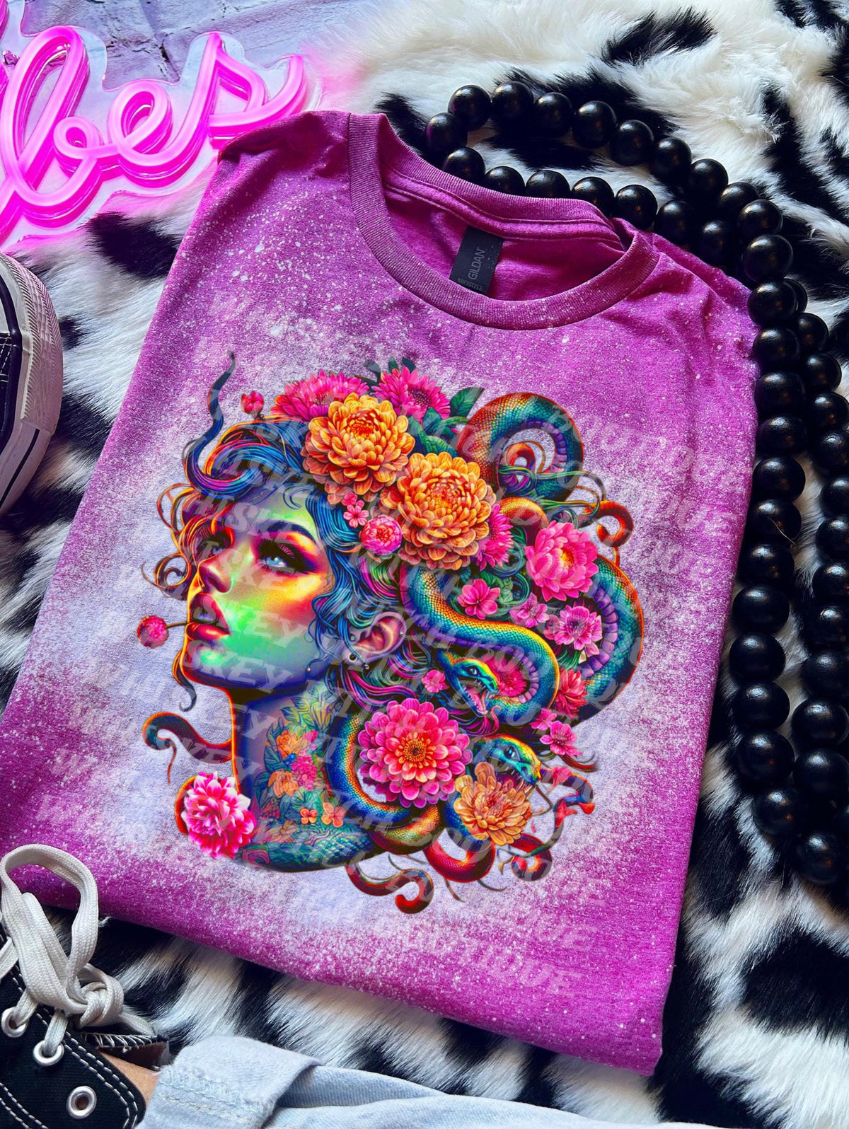 Medusa Gothic T Shirt | bleached tee | soft tee | retro | vintage | spooky | unique gift idea | motivational
