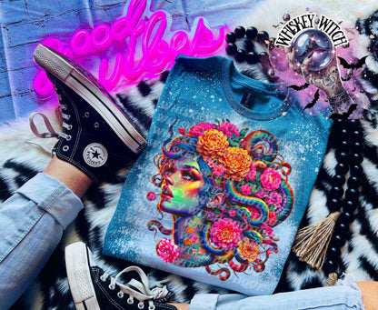 Medusa Gothic T Shirt | bleached tee | soft tee | retro | vintage | spooky | unique gift idea | motivational