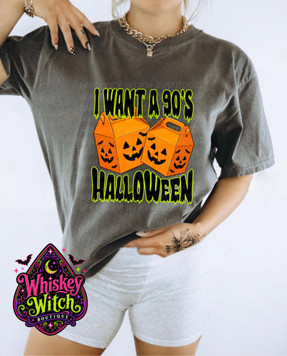 90s Halloween Comfort Colors Shirt, Retro Pumpkin Takeout Graphic