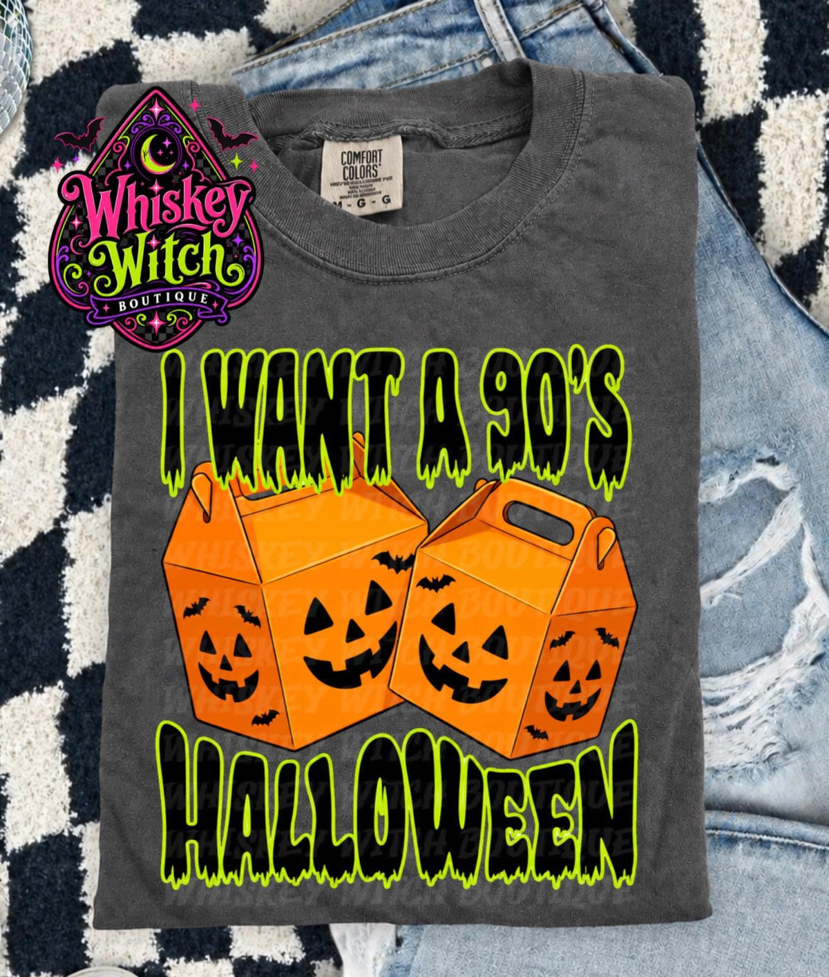 90s Halloween Comfort Colors Shirt, Retro Pumpkin Takeout Graphic