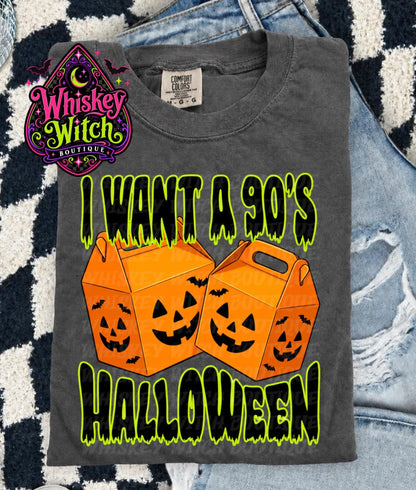 90s Halloween Comfort Colors Shirt, Retro Pumpkin Takeout Graphic