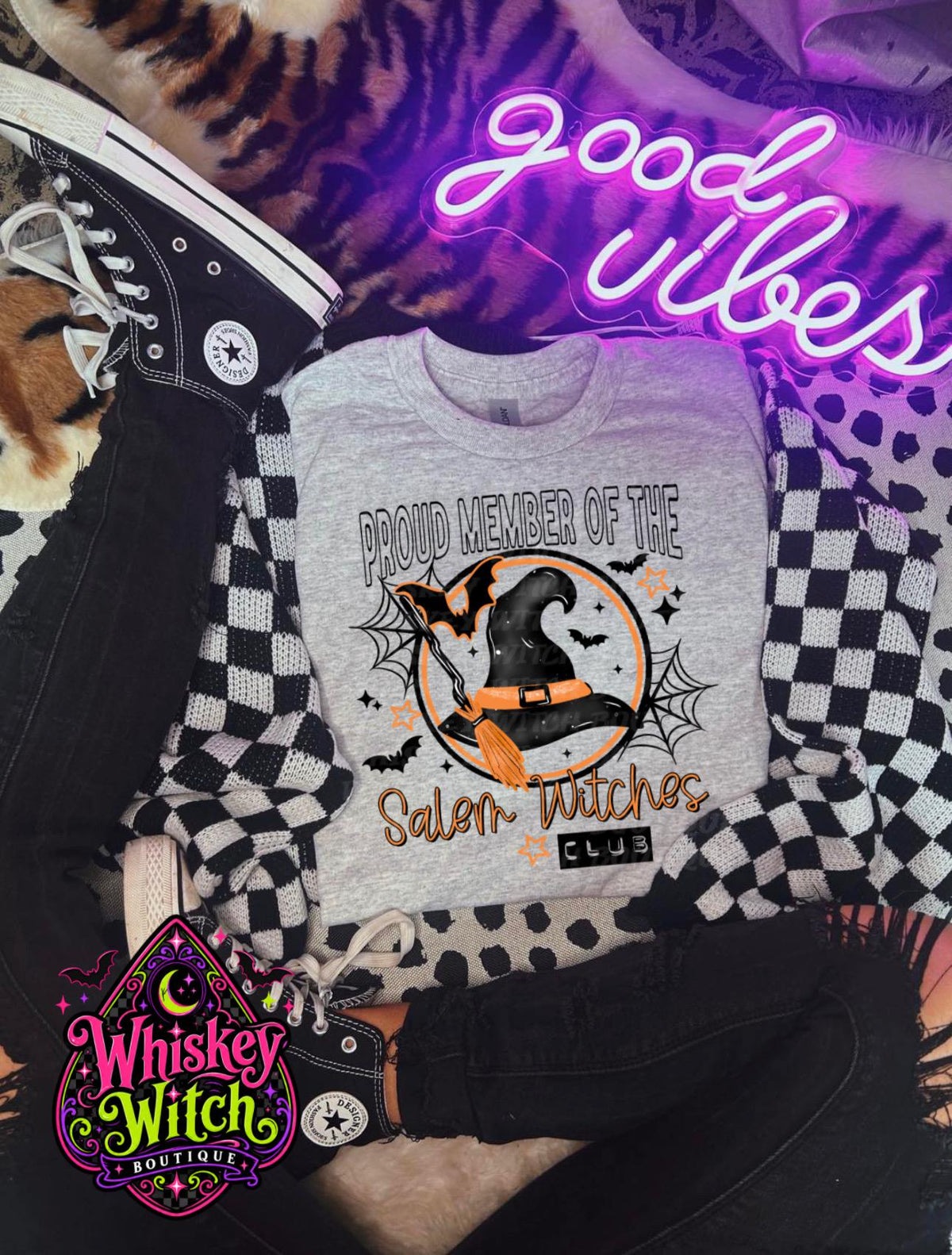 Witchy Salem Witch Shirt, Proud Member Witches Club Tee | Sweatshirt or Hoodie Halloween shirt