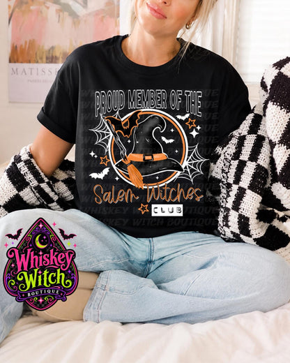 Witchy Salem Witch Shirt, Proud Member Witches Club Tee | Sweatshirt or Hoodie Halloween shirt